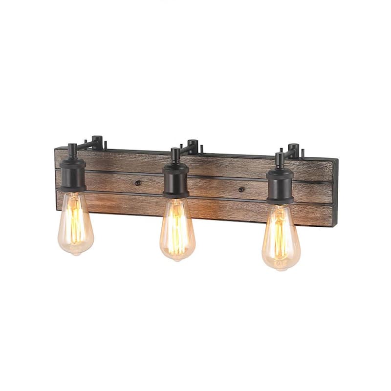 Carbon Loft Astrid 3-light Wall Lamps Wood Wall Sconces Bronze Indoor Wall Lighting Fixture for Kitchen,Bathroom