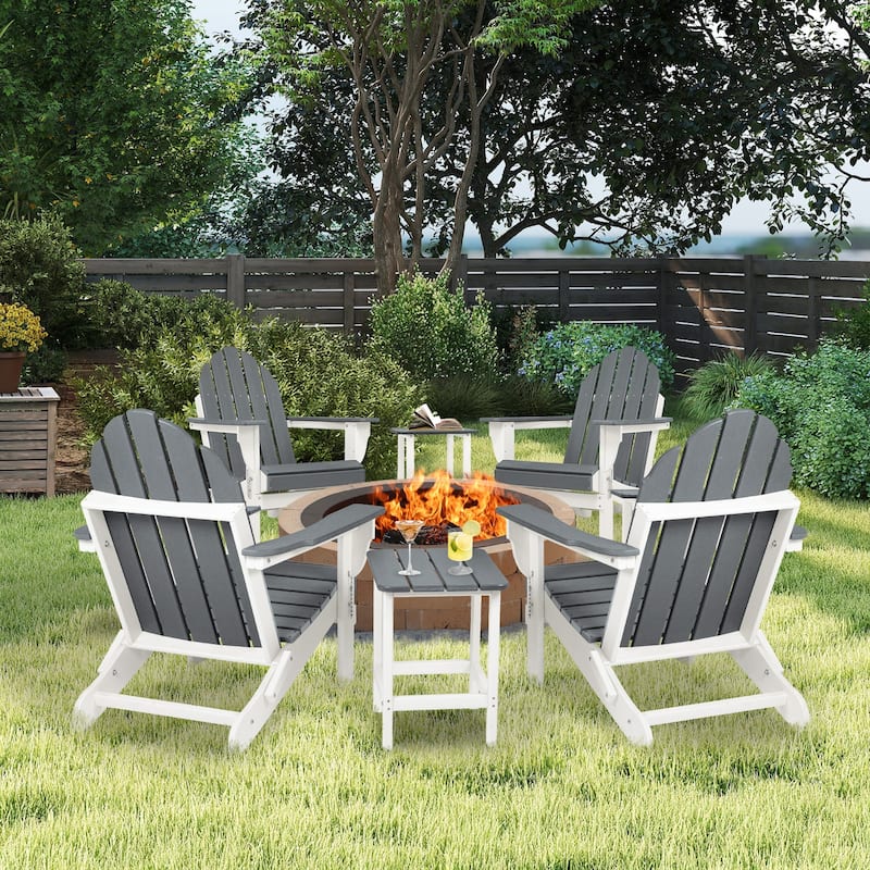 Aoodor HDPE Folding Adirondack Chair - 21.6"W x 32.3"D x 37"H