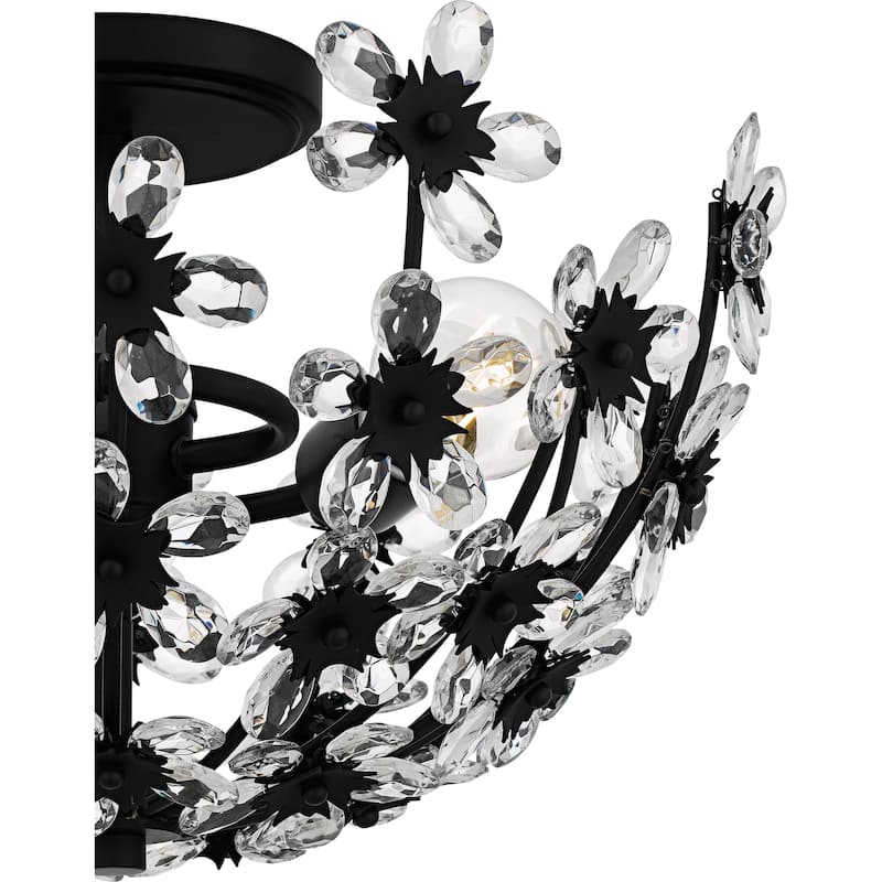 Rosemary 3-Light Matte Black Semi-Flush Mount