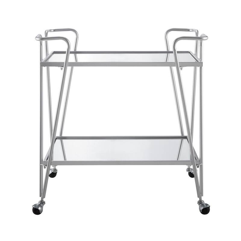 Rosa Mid-Century 2-Teir Rolling Metal Bar Cart