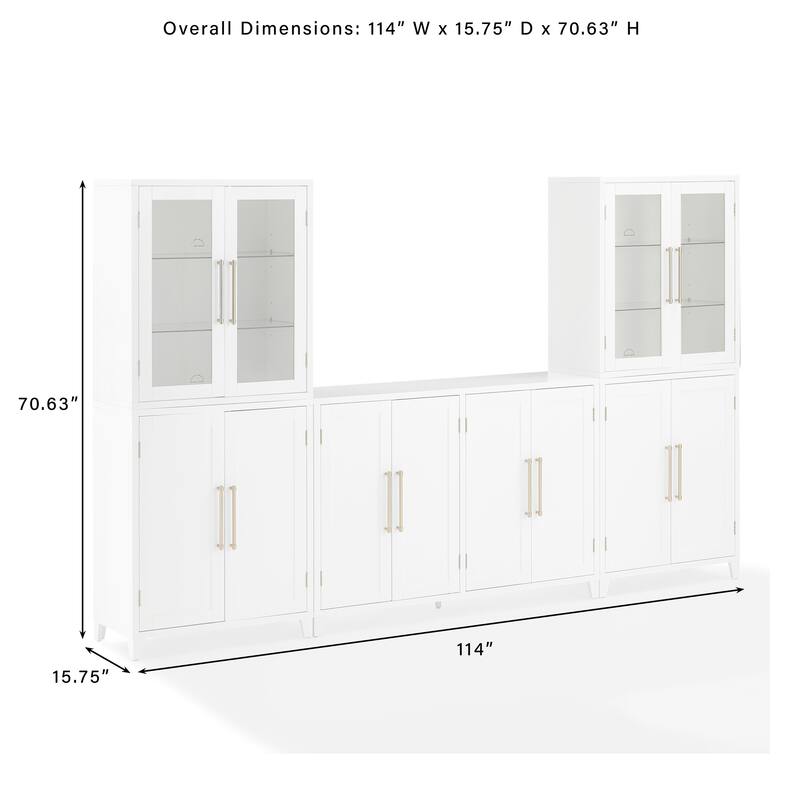 Roarke 3Pc Sideboard And Pantry Set W/ Glass Door Hutch