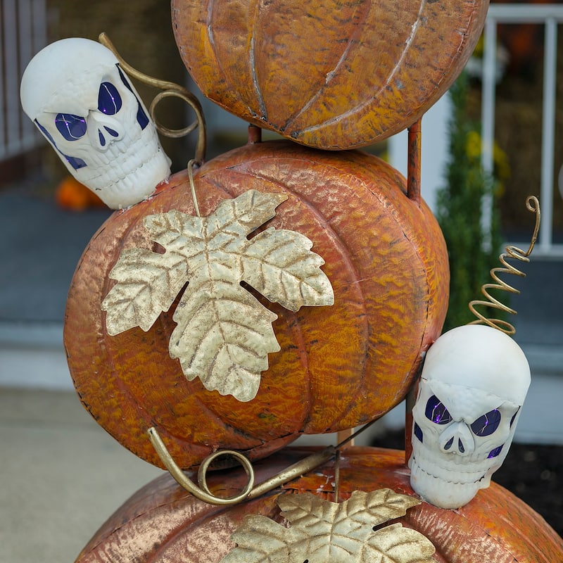 Large 'Happy Halloween' Arch with Pumpkins and Skulls