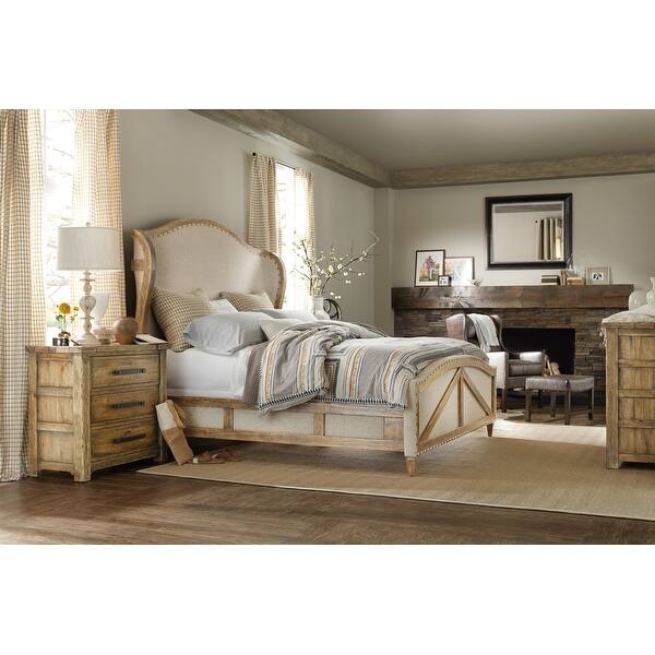 Shop Hooker Furniture 1618 90116 Roslyn County 36 Wide 3 Drawer Pecan Farmhouse Nightstand With Power Bar Usb And Nightlight From Overstock 29569270