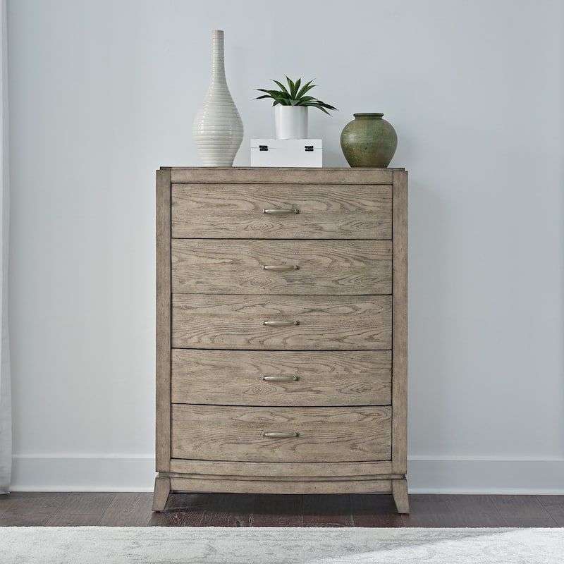 Avalon Burnished Beige Oak Queen Panel Storage Bed Bedroom Set