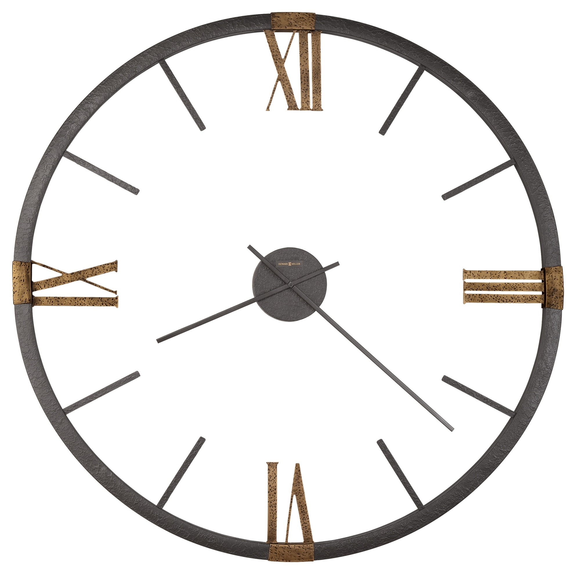 Howard Miller Prospect Gold 60-Inch Oversized Industrial Metal Wall Clock