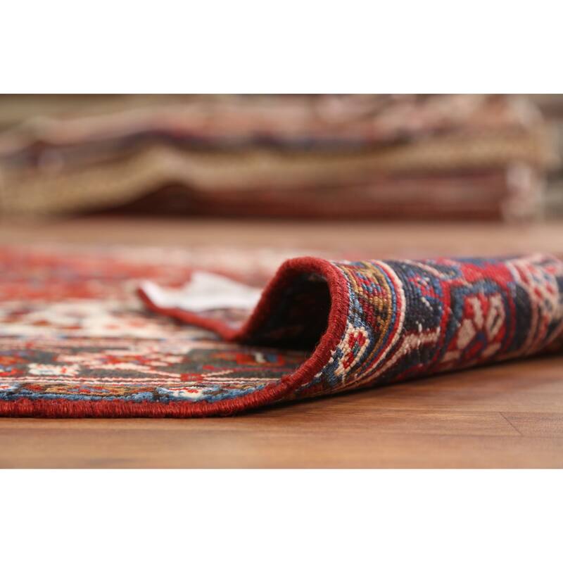 Hand Knotted Oriental 100% Wool Carpet Traditional Medallion Oranges & Rust Heriz Area Rug - 9' 11'' X 6' 6''