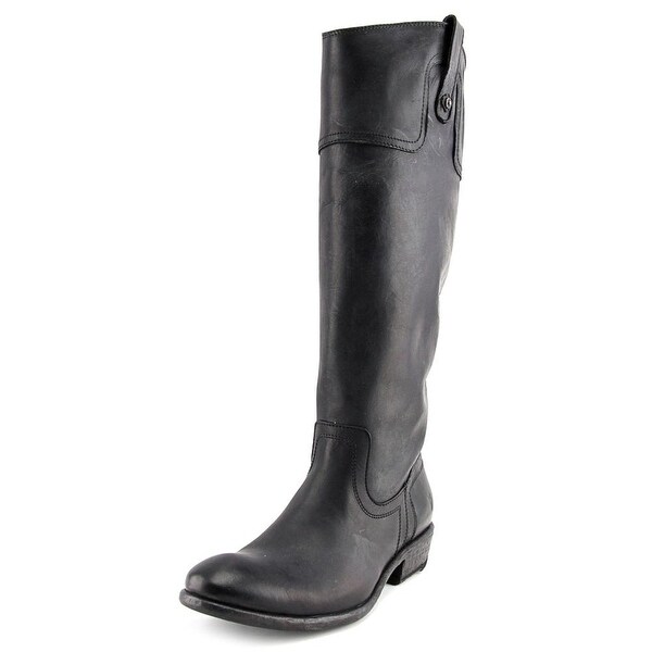 Shop Frye Carson Riding Button Round Toe Leather Knee High ...