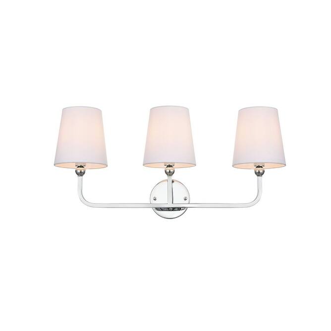 Elegant Lighting LD7322W26 Senna 3 Light 26" Wide Vanity Light - Chrome / Clear