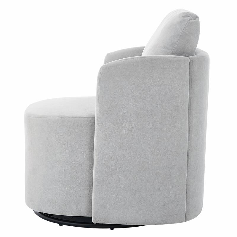 360° Swivel Chair - Chenille Upholstery, 440lb Capacity, Barrel Design