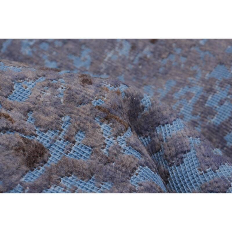 ECARPETGALLERY Hand-knotted Color Transition Denim Blue Wool Rug - 7'9 x 11'5