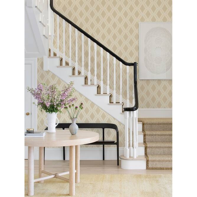 Advantage Mersenne Beige Geometric Wallpaper