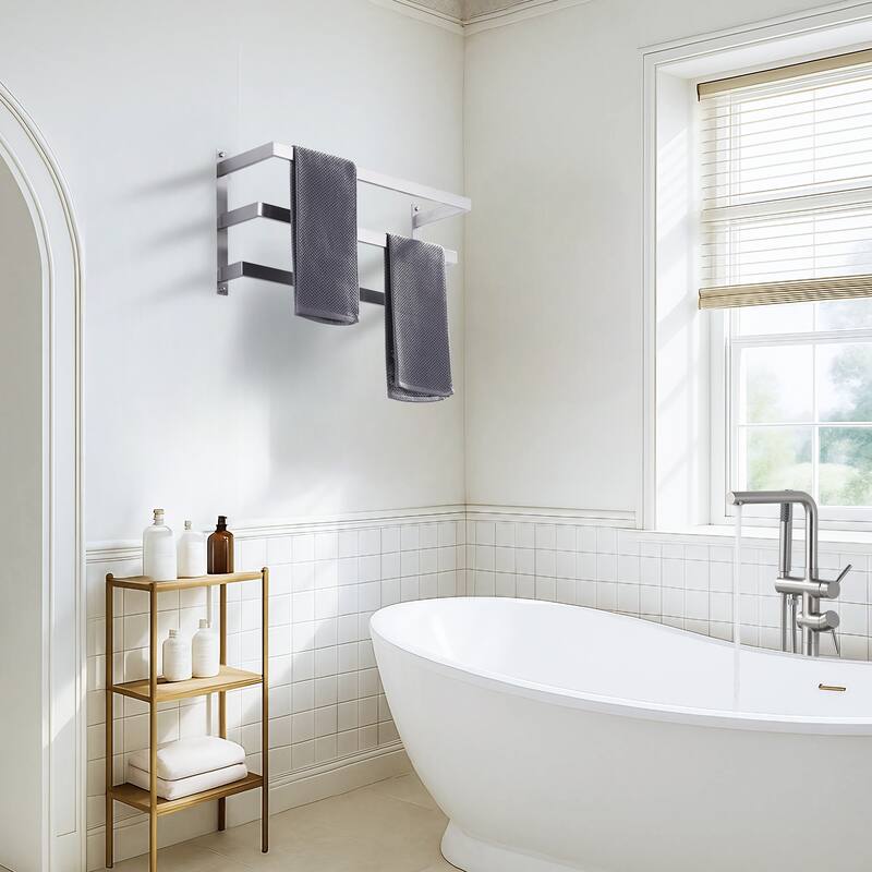 WOWOW Modern Wall-Mounted Stainless Steel Tiered Three-Tier Towel Rack