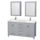 Option Gray, Chrome Trim, White Quartz Top