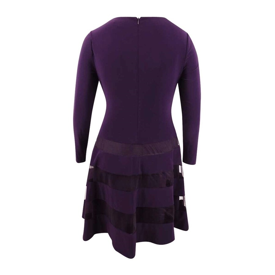 Lauren Ralph Lauren Women's Tulle-Trim Jersey Dress (12, Purple) - Overstock - 41240849 Lauren Ralph Lauren Women's Tulle-Trim Jersey Dress (12, Purple) - Overstock - 41240849