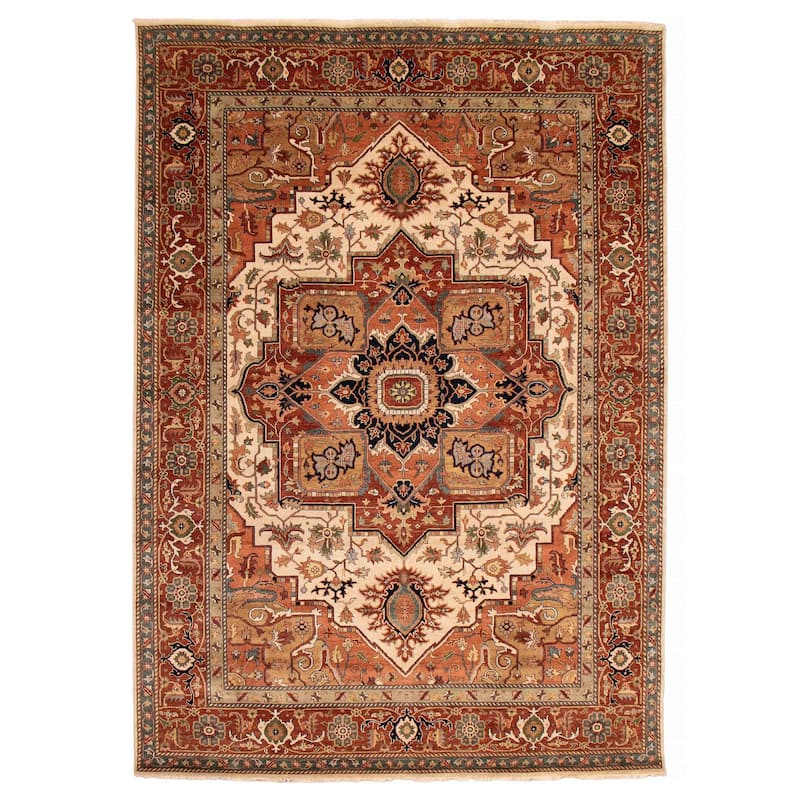 ECARPETGALLERY Hand-knotted Jules Sultane Ivory Wool Rug - 9'10 x 13'9 - Ivory - 9'10 x 13'9