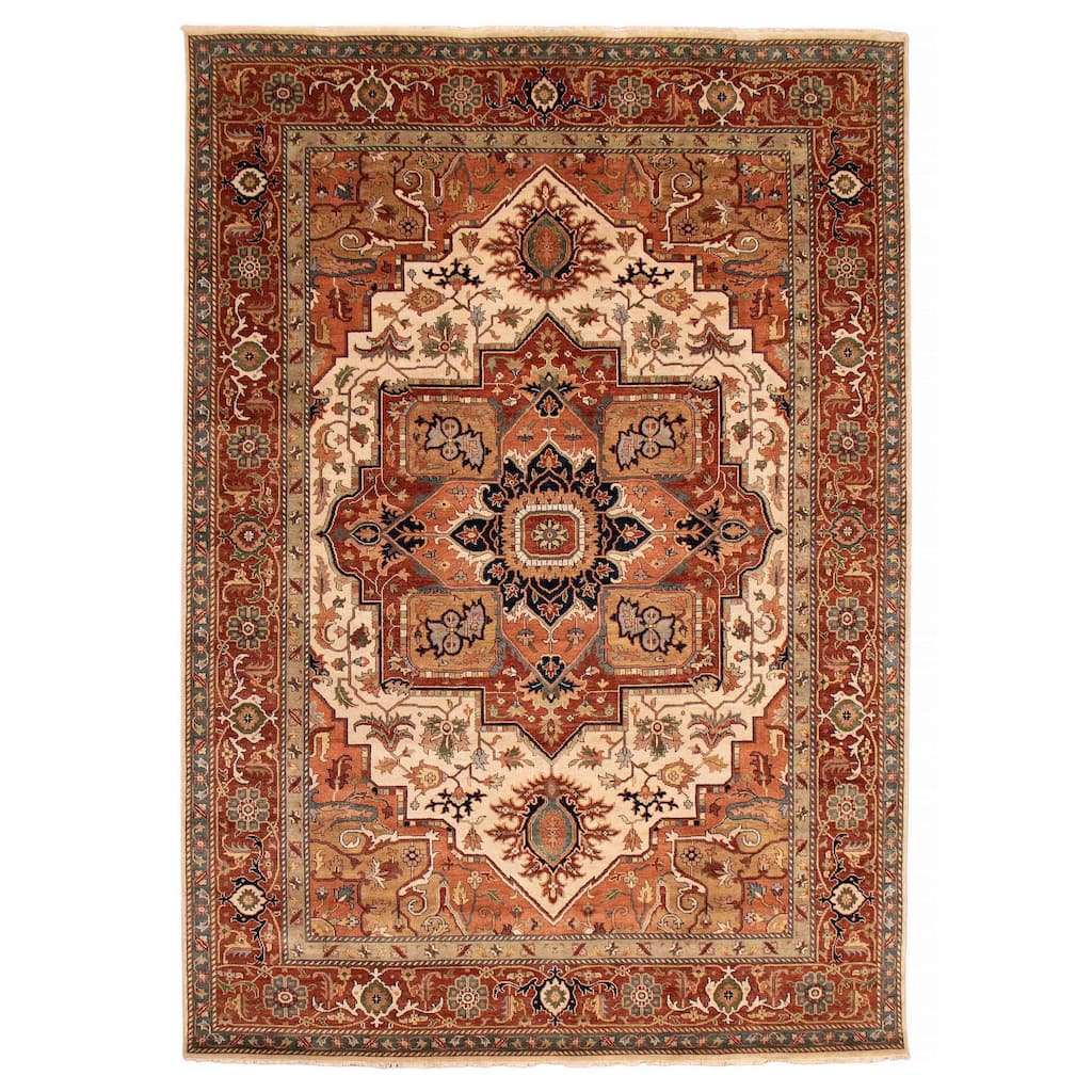 ECARPETGALLERY Hand-knotted Jules Sultane Ivory Wool Rug - 9'10 x 13'9
