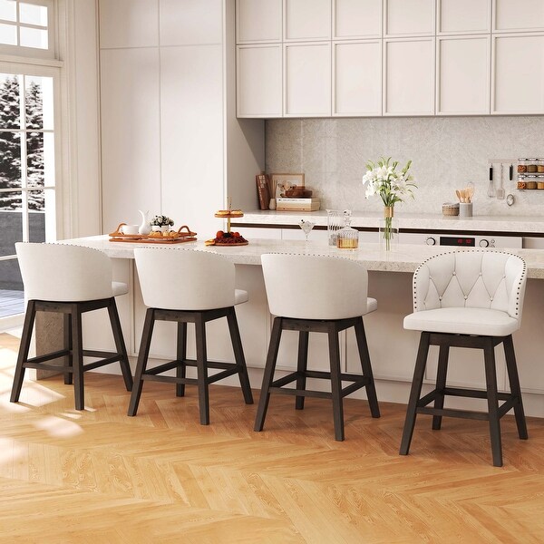 Costway 2 4 PCS Counter Height Bar Stools Fabric Upholstered Island Bed Bath Beyond 42376231