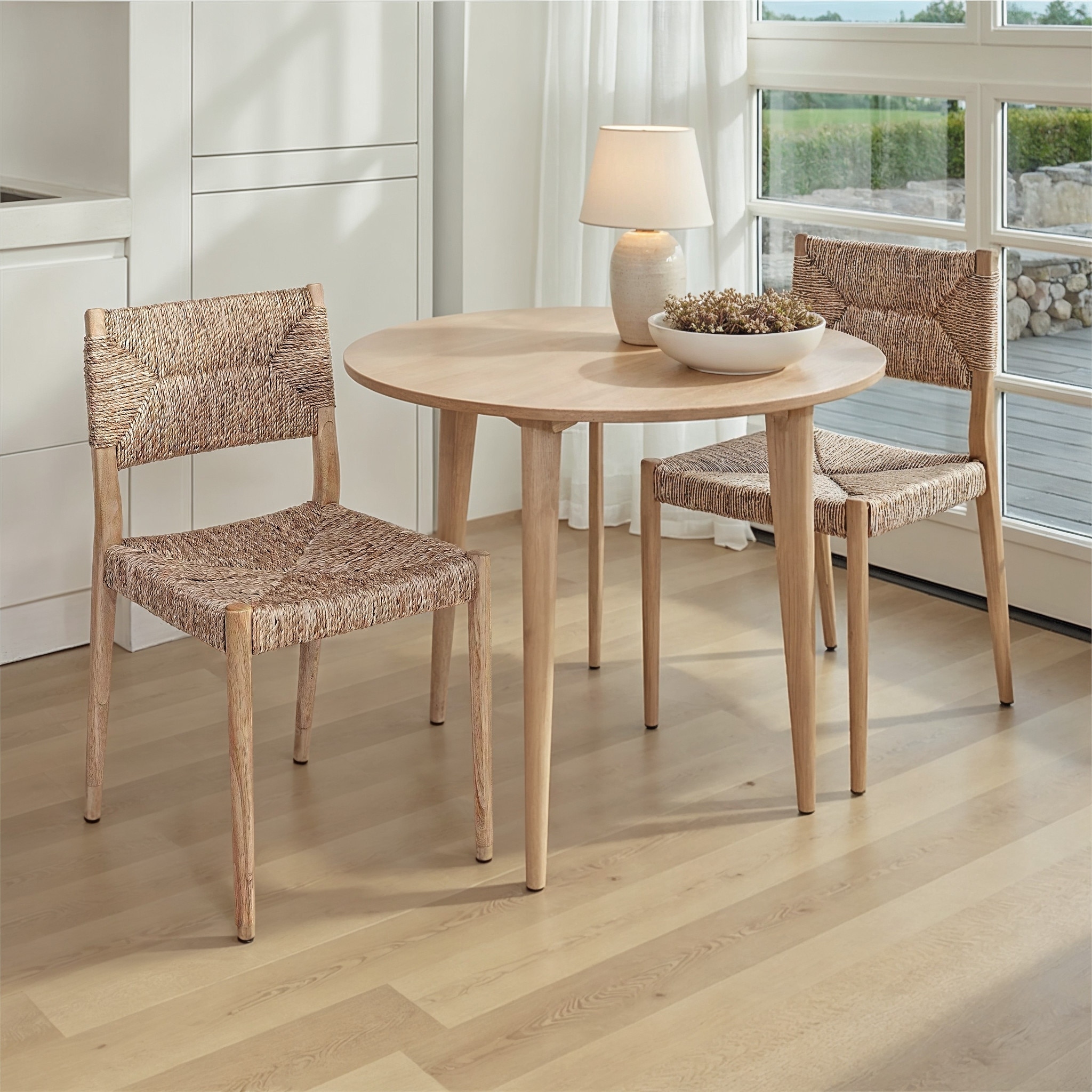 Woven Water Hyacinth Chair (Set of 2) - 20.5