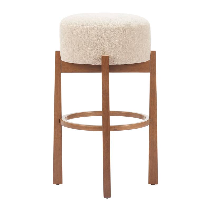 Nade Barstool Beige & Walnut