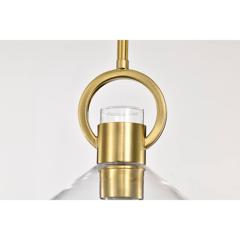 Andros Glass Cone Shade 1-Light Downrod Pendant Light