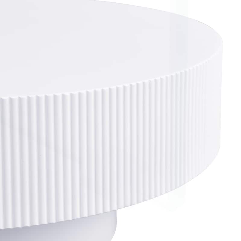 Minimalist Round Coffee Table with Sturdy Base and Versatile Functionality
