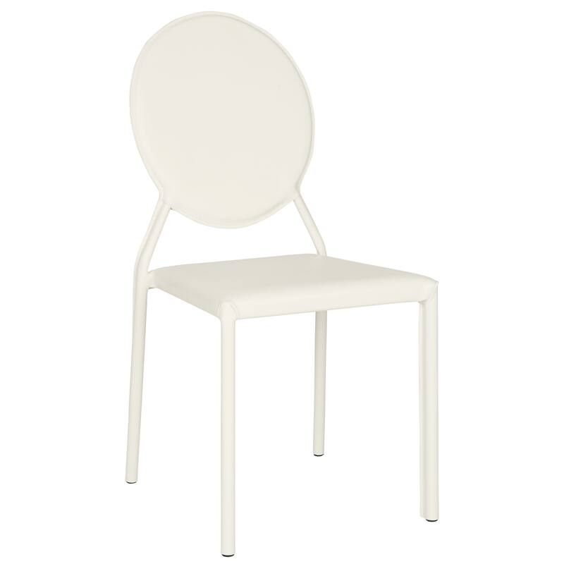 SAFAVIEH Gearldine Mid-Century White Dining Chair (Set of 2) - 17.3" x 22.5" x 37.4" - 17Wx23Dx37H
