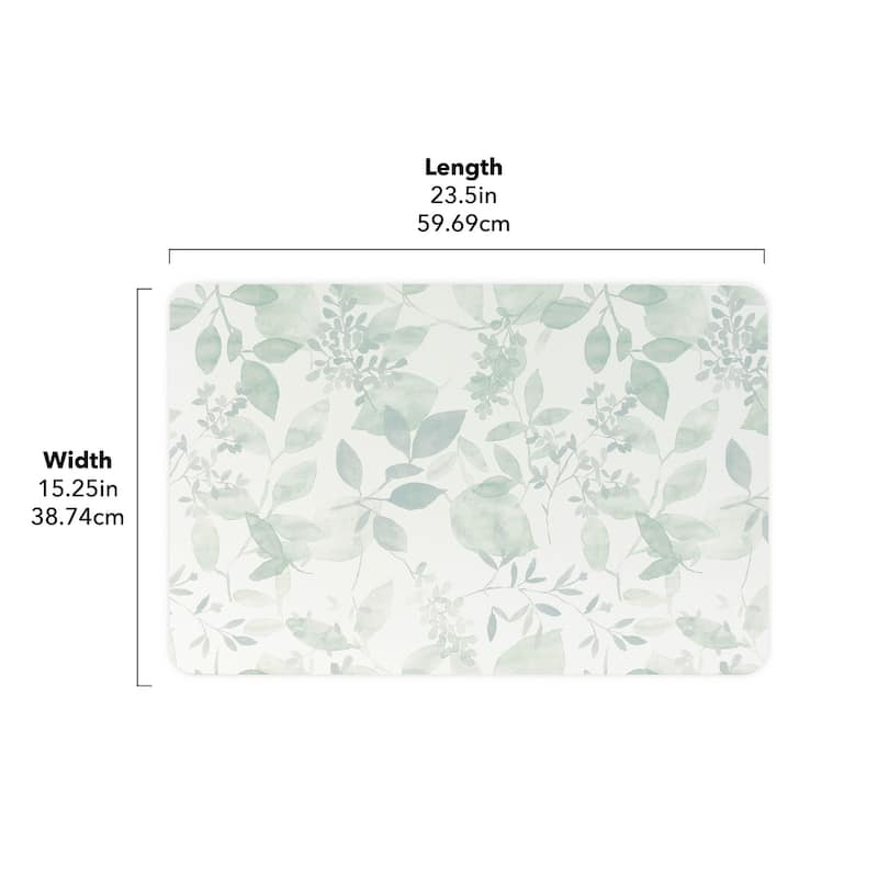 FloorPops Flora Green Stone Quick Drying Mat
