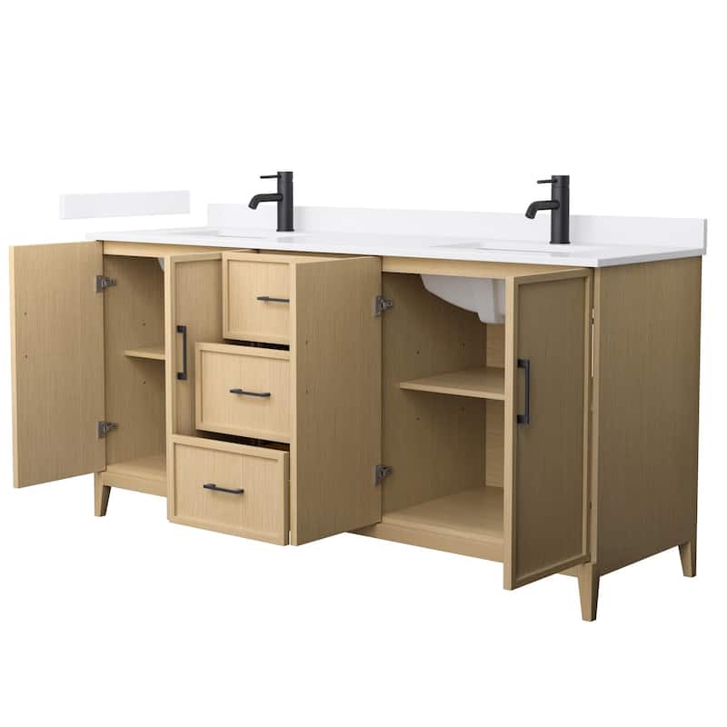 Elan 72-inch Double Vanity, Single Hole Quartz Top