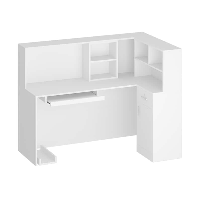 L-Shape Wood Reception Desk Office Computer Desk