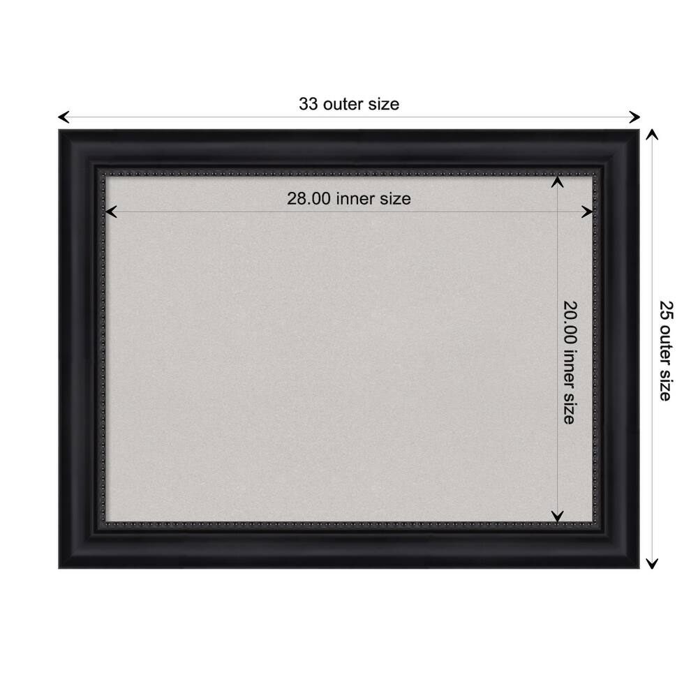 Astor Black Framed Grey Corkboard Bulletin Board, Organization Board, Pin Board