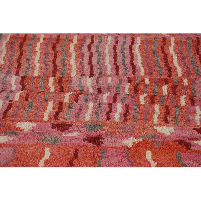 Orange & Pink Moroccan Large Area Rug Hand-Knotted Wool Carpet - 12'0" x 18'5"