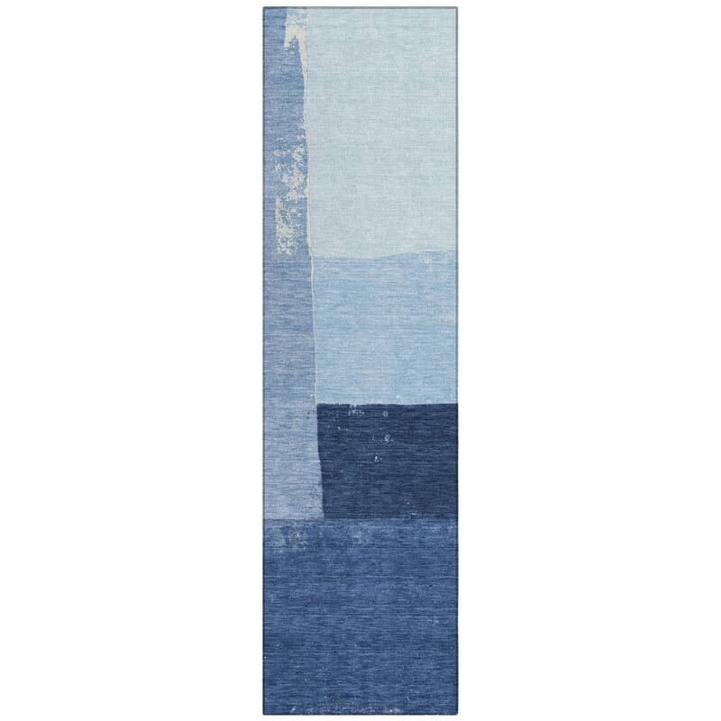 Machine Washable Indoor/ Outdoor Abstract Kraig Chantille Rug