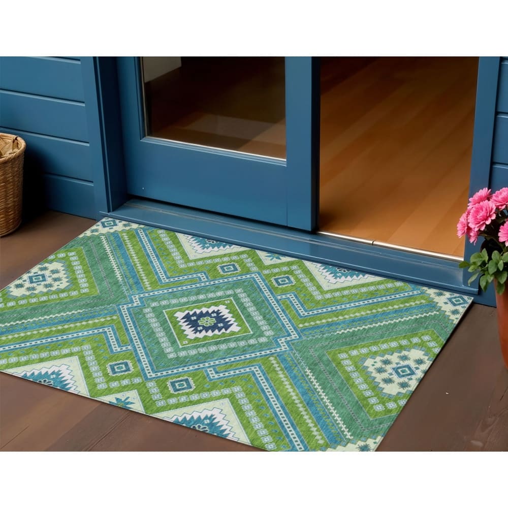 HomeRoots Tribal Transitional Rectangle Outdoor Rug