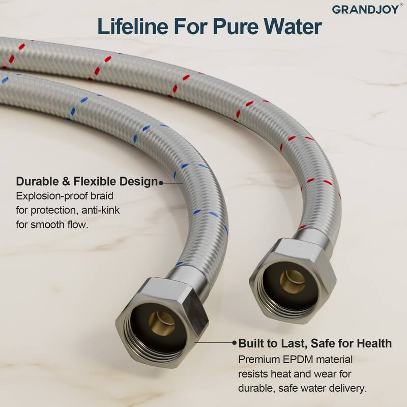 GRANDJOY Modern Dual Handle Centerset Waterfall Bathroom Faucet