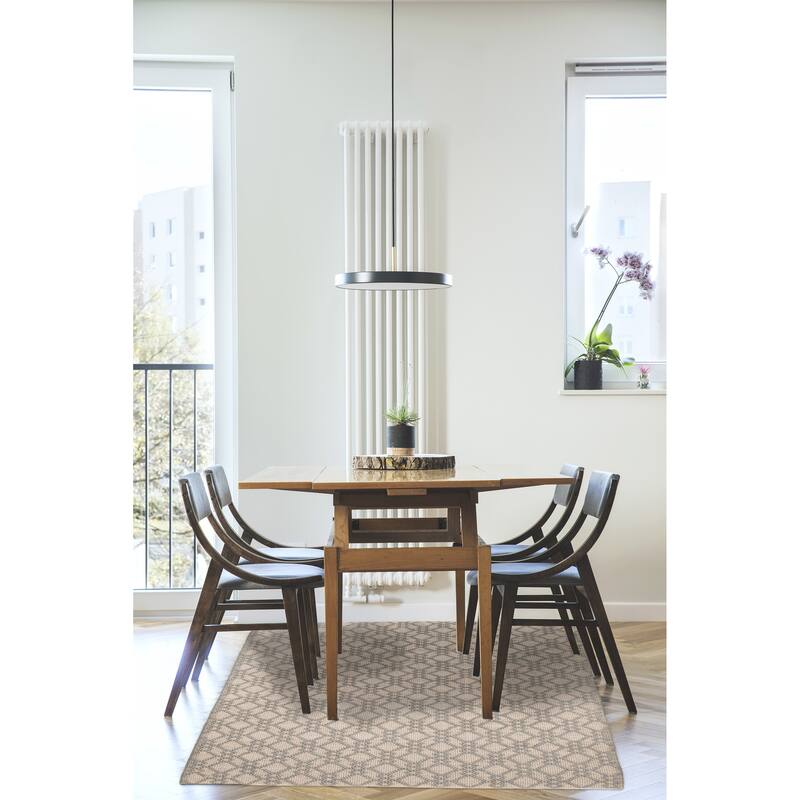 ECARPETGALLERY Braid weave Sienna Grey Wool Rug - 5'3 x 7'2