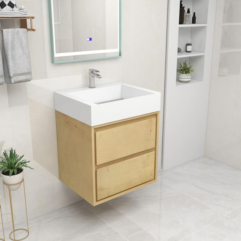 Victoria 24" Wall Mounted Modern Vanity with Acrylic Sink