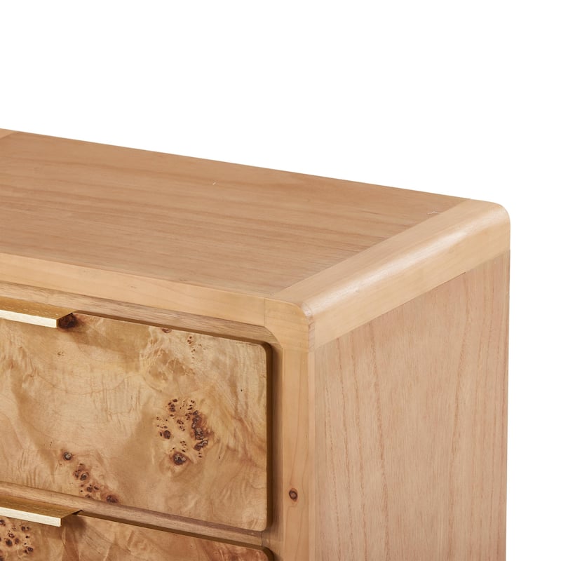 COZAYH Fully-Assembled Farmhouse Nightstand, Rustic Distressed Wood Retro Accent Dresser, Chest of Drawers,Boho