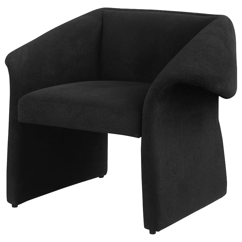 Allena Accent Chair, Contemporary Sloped Arms, Classic Black Fabric