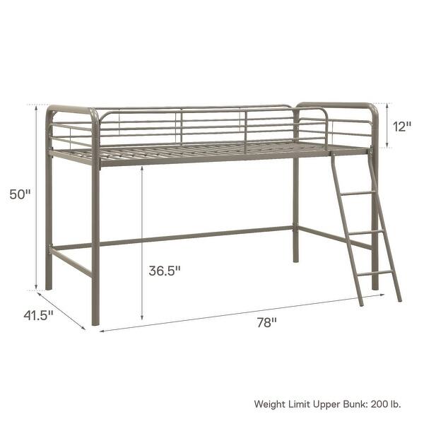 dimension image slide 2 of 3, Avenue Greene Avery Junior Twin Metal Loft Bed