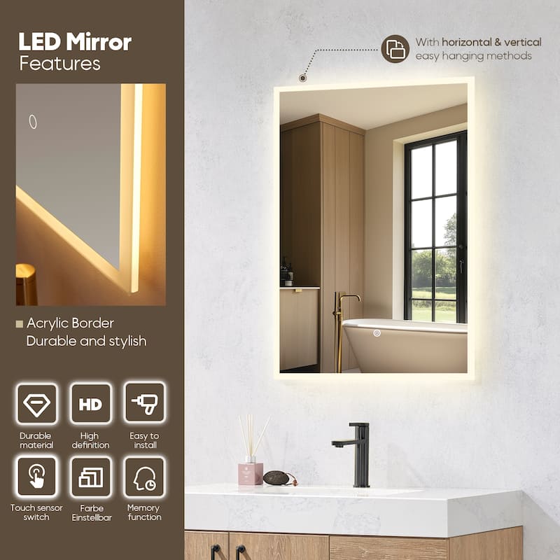 Alistair Single Bath Vanity with White Grain Stone Top & Mirror