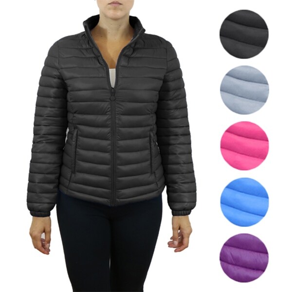 Women's Lightweight Puffer Jackets With Zipper Pockets. Opens flyout.