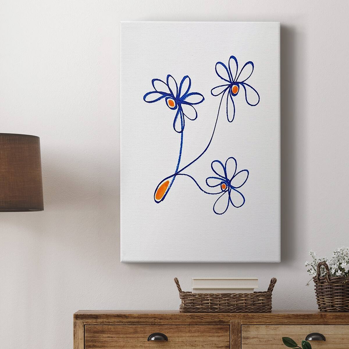 Wobbly Blooms III Premium Gallery Wrapped Canvas Ready to Hang Bed