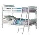 preview thumbnail 2 of 12, Twin over Twin Size Solid Wood Bunk Bed with Ladder and Fence for Kids, Bedroom White