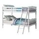 preview thumbnail 2 of 12, Twin over Twin Solid Wood Bunk Bed with Ladder and Fence for Kids White