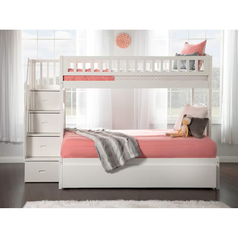 Westbrook Staircase Bunk Bed Twin over Full with Full Trundle
