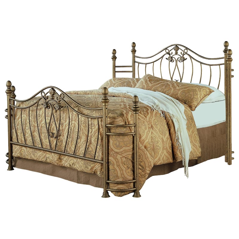 Sydney Metal Open Frame Bed Brushed Gold - King