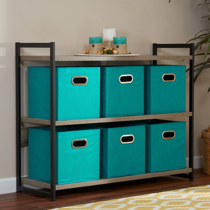 Household Essentials Open Fabric Cube Storage Bins, Set of 6