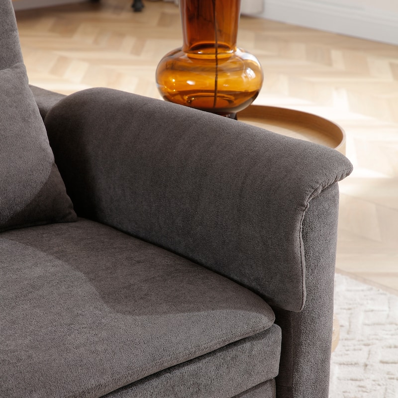 55" Velvet 2-Seater Convertible Sofa Bed, 3-in-1 Pull-Out Loveseat with Adjustable Backrest, USB Ports, Side Pockets