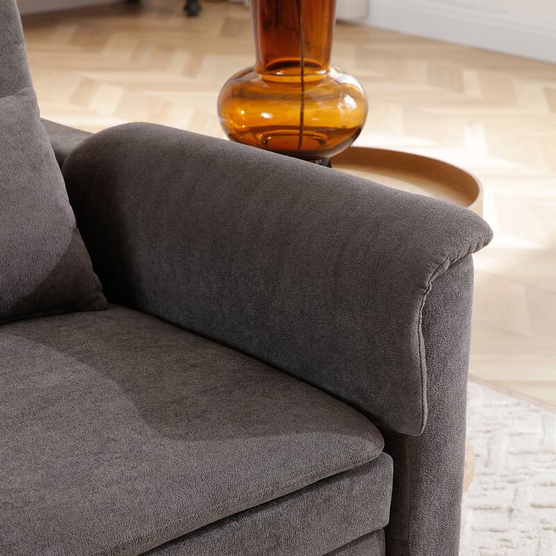 Anmytek 55" Velvet Loveseat Sleeper Sofa 3-in-1 Pull Out Bed Adjustable Backrest USB Ports Side Pockets