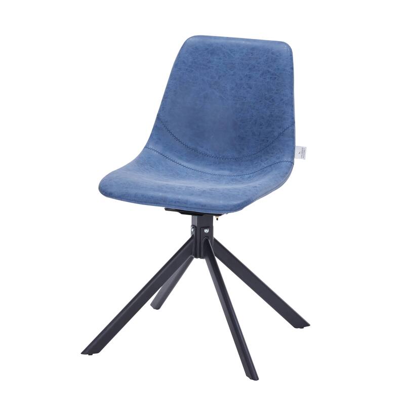 Markley Leather Dining Chair 360 Degree Swivel with Iron legs Modern Accent Side Chair